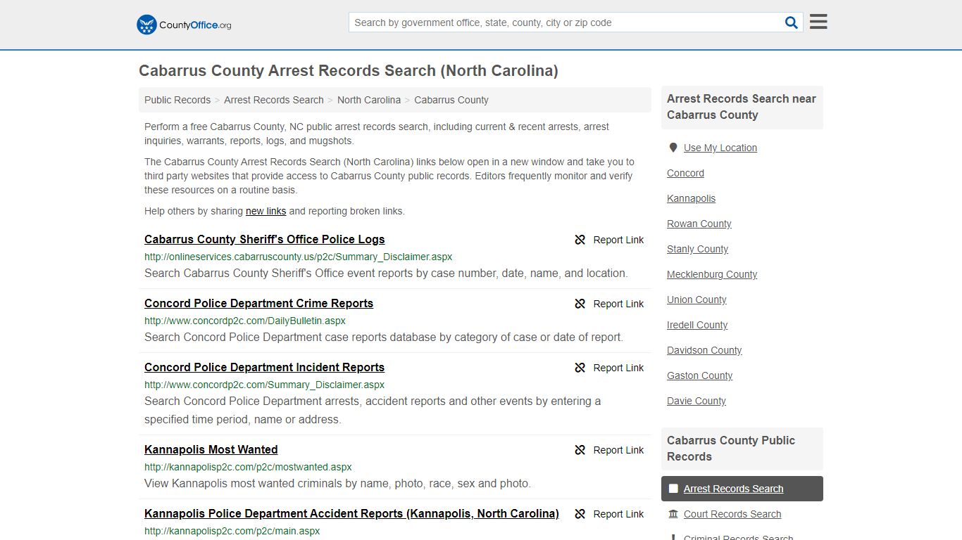 Arrest Records Search - Cabarrus County, NC (Arrests ...